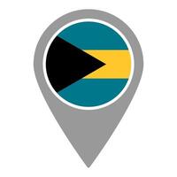 Bahamas flag location pin, flag application, Flag on Location Pin, map pointer, illustration. vector