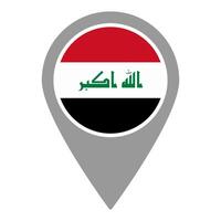 Irak flag location pin, flag application, Flag on Location Pin, map pointer, illustration. vector