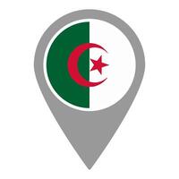 Algeria flag location pin, flag application, Flag on Location Pin, map pointer, illustration. vector