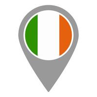 Ireland flag location pin, flag application, Flag on Location Pin, map pointer, illustration. vector