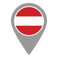 Austria flag location pin, flag application, Flag on Location Pin, map pointer, illustration. vector