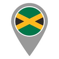 Jamaica flag location pin, flag application, Flag on Location Pin, map pointer, illustration. vector