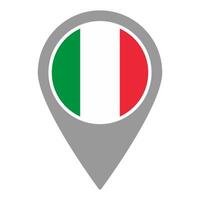 Italy flag location pin, flag application, Flag on Location Pin, map pointer, illustration. vector