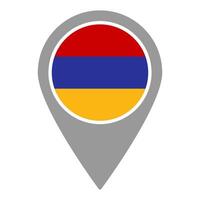 Armenia flag location pin, flag application, Flag on Location Pin, map pointer, illustration. vector