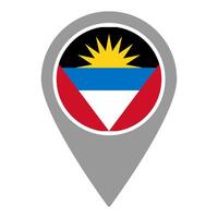 Antigua And Barbuda flag location pin, flag application, Flag on Location Pin, map pointer, illustration. vector