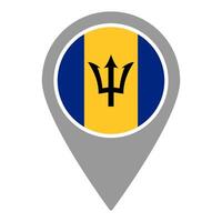 Barbados flag location pin, flag application, Flag on Location Pin, map pointer, illustration. vector