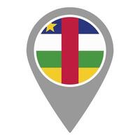 Central African Republic flag location pin, flag application, Flag on Location Pin, map pointer, illustration. vector