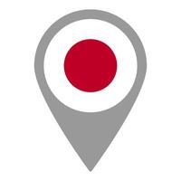 Jepang flag location pin, flag application, Flag on Location Pin, map pointer, illustration. vector