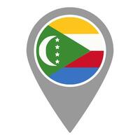 Comoros flag location pin, flag application, Flag on Location Pin, map pointer, illustration. vector