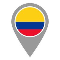 Colombia flag location pin, flag application, Flag on Location Pin, map pointer, illustration. vector