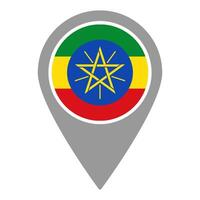 Ethiopia flag location pin, flag application, Flag on Location Pin, map pointer, illustration. vector