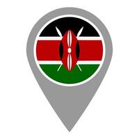 Kenya flag location pin, flag application, Flag on Location Pin, map pointer, illustration. vector