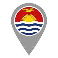 Kiribati flag location pin, flag application, Flag on Location Pin, map pointer, illustration. vector