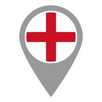 England flag location pin, flag application, Flag on Location Pin, map pointer, illustration. vector