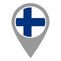 Finland flag location pin, flag application, Flag on Location Pin, map pointer, illustration. vector