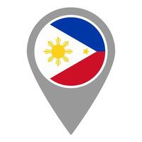 Filipina flag location pin, flag application, Flag on Location Pin, map pointer, illustration. vector
