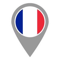 France flag location pin, flag application, Flag on Location Pin, map pointer, illustration. vector