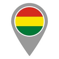 Bolivia flag location pin, flag application, Flag on Location Pin, map pointer, illustration. vector