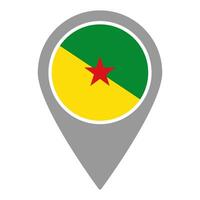 French Guiana flag location pin, flag application, Flag on Location Pin, map pointer, illustration. vector