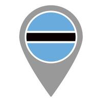 Botswana flag location pin, flag application, Flag on Location Pin, map pointer, illustration. vector