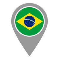 Brazil flag location pin, flag application, Flag on Location Pin, map pointer, illustration. vector