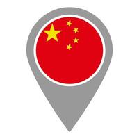 China flag location pin, flag application, Flag on Location Pin, map pointer, illustration. vector