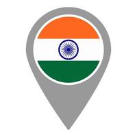 India flag location pin, flag application, Flag on Location Pin, map pointer, illustration. vector