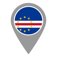 Cabo Verde flag location pin, flag application, Flag on Location Pin, map pointer, illustration. vector