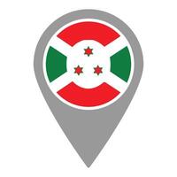 Burundi flag location pin, flag application, Flag on Location Pin, map pointer, illustration. vector