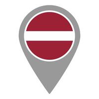 Latvia flag location pin, flag application, Flag on Location Pin, map pointer, illustration. vector