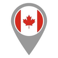 Canada flag location pin, flag application, Flag on Location Pin, map pointer, illustration. vector