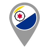 Caribbean Netherlands flag location pin, flag application, Flag on Location Pin, map pointer, illustration. vector