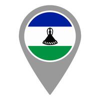 Lesotho flag location pin, flag application, Flag on Location Pin, map pointer, illustration. vector