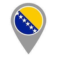 Bosnia And Herzegovina flag location pin, flag application, Flag on Location Pin, map pointer, illustration. vector