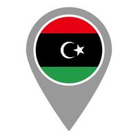 Libya flag location pin, flag application, Flag on Location Pin, map pointer, illustration. vector