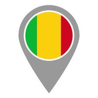 Mali flag location pin, flag application, Flag on Location Pin, map pointer, illustration. vector