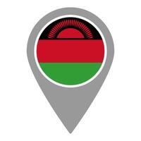 Malawi flag location pin, flag application, Flag on Location Pin, map pointer, illustration. vector