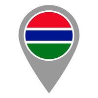 Gambia flag location pin, flag application, Flag on Location Pin, map pointer, illustration. vector