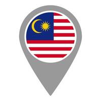 Malaysia flag location pin, flag application, Flag on Location Pin, map pointer, illustration. vector