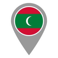 Maladewa flag location pin, flag application, Flag on Location Pin, map pointer, illustration. vector