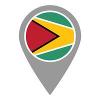 Guyana flag location pin, flag application, Flag on Location Pin, map pointer, illustration. vector