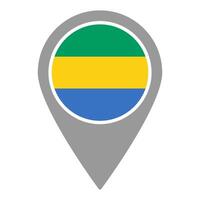 Gabon flag location pin, flag application, Flag on Location Pin, map pointer, illustration. vector