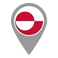Greenland flag location pin, flag application, Flag on Location Pin, map pointer, illustration. vector