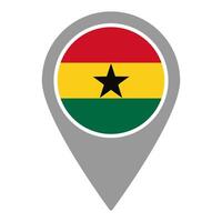 Ghana flag location pin, flag application, Flag on Location Pin, map pointer, illustration. vector