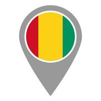 Guinea flag location pin, flag application, Flag on Location Pin, map pointer, illustration. vector