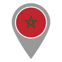Morocco flag location pin, flag application, Flag on Location Pin, map pointer, illustration. vector