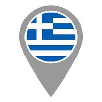 Greece flag location pin, flag application, Flag on Location Pin, map pointer, illustration. vector