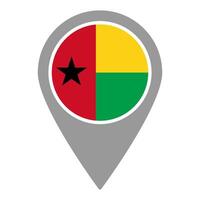 Guinea Bissau flag location pin, flag application, Flag on Location Pin, map pointer, illustration. vector