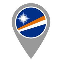 Marshall Islands flag location pin, flag application, Flag on Location Pin, map pointer, illustration. vector