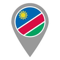 Namibia flag location pin, flag application, Flag on Location Pin, map pointer, illustration. vector
